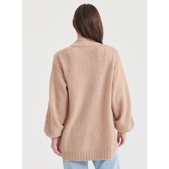 Naadam Ribbed Cocoon Cashmere Cardigan Sweater Desert Pink L - Picture 5 of 13